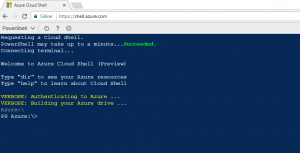 Azure cloud shell start
